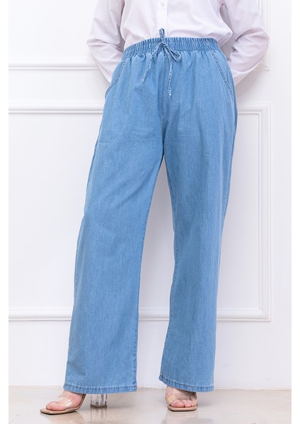 Beli Lastikli Kot Pantolon 1417 - Mavi fırsatları