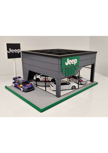 Jeep Diecast Showroom Garaj Diorama 1:64 Ölçek indirimleri
