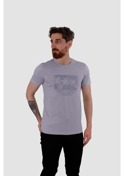 3074 Hsk Baskılı Penye T-Shırt-Lila fiyatları