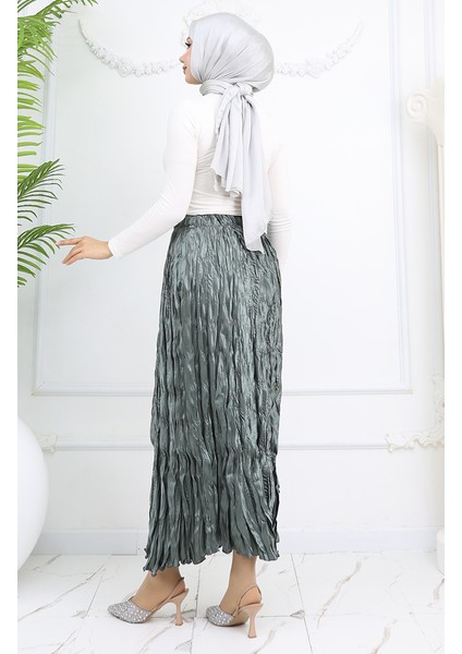 Beli Lastikli Saten Etek 0048-02 Küf Yeşili indirimleri