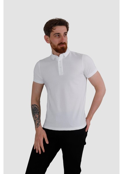 2976Y Hsk Polo Yaka T-Shırt-Beyaz