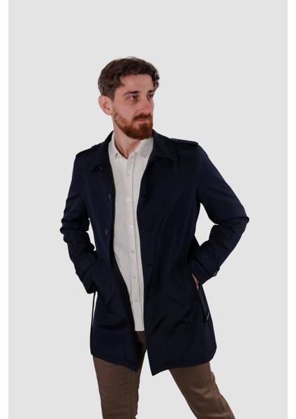 5068 Bebe Yaka Uzun Trenckot-Lacivert fiyatları