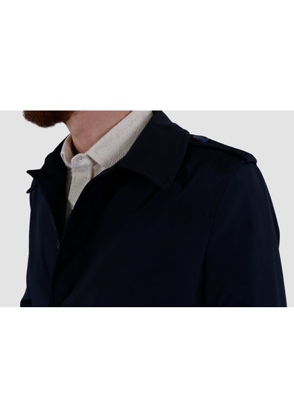 5068 Bebe Yaka Uzun Trenckot-Lacivert indirimleri