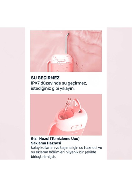 Npo FC5170 Mini Taşınabilir - Şarjlı - Masajlı - Diş Teli - Protez Bakım ve Profesyonel Ağız Duşu