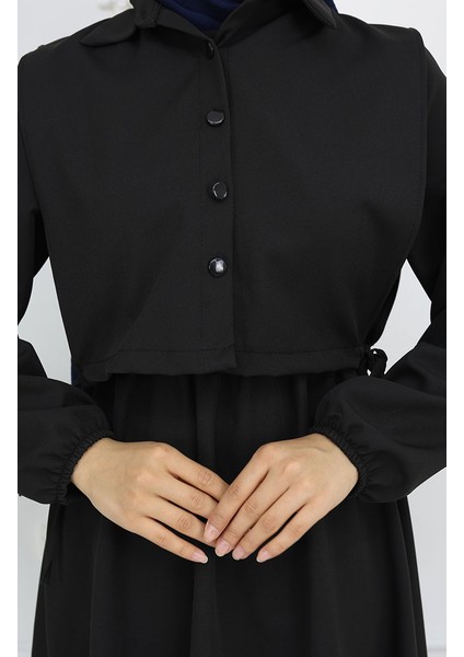 Gömlek Yaka Bolera Detaylı Elbise 81898-01 Siyah fırsatları