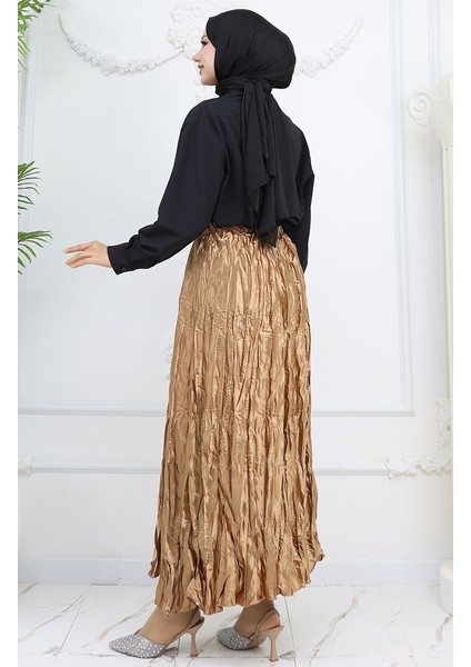 Beli Lastikli Saten Etek 0048-08 Hardal indirimleri
