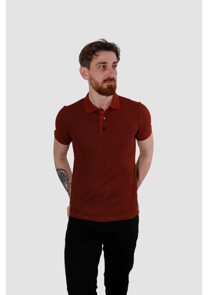 3229Y Hsk Wf Polo Yaka T-Shırt-Kiremit