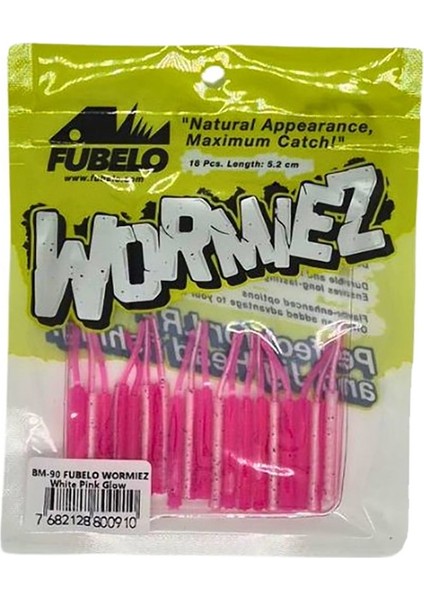 Wormiez 5.2cm 18 Adet Lrf Silikonu White Pink Glow