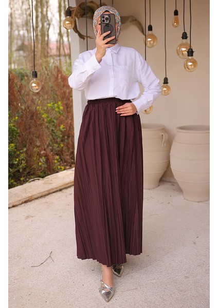 Beli Lastikli Piliseli Etek Etek 71268-03 Bordo fiyatları