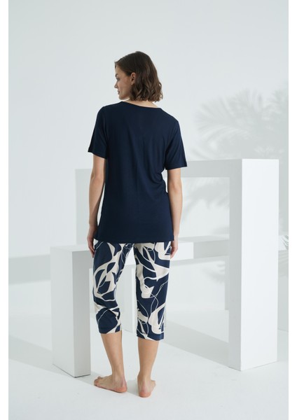 Bambu Soft Kumaş Kısa Kol Kapri Takım 71039 fırsatları