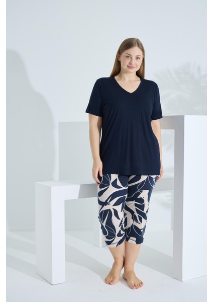 Bambu Soft Kumaş Kısa Kol Kapri Takım 71039 indirimleri