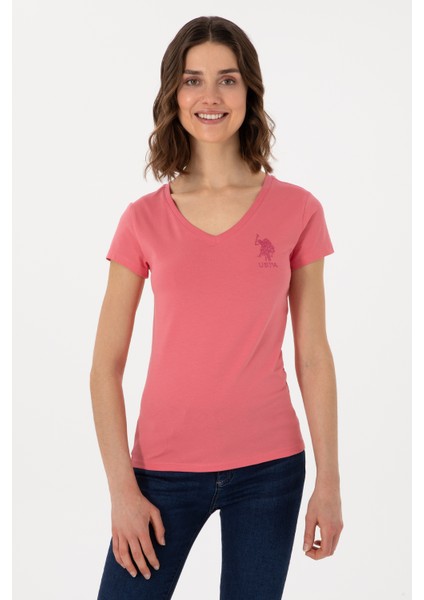 Kadın V Yaka Basic T-Shirt 2080797