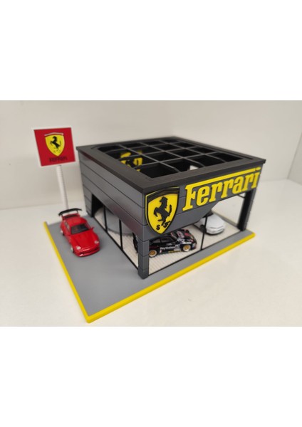 Ferrari Diecast Showroom Garaj Diorama 1:64 Ölçek