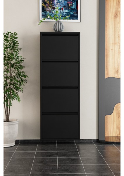 4 Kapaklı Metal Ayakkabılık Siyah fiyatları