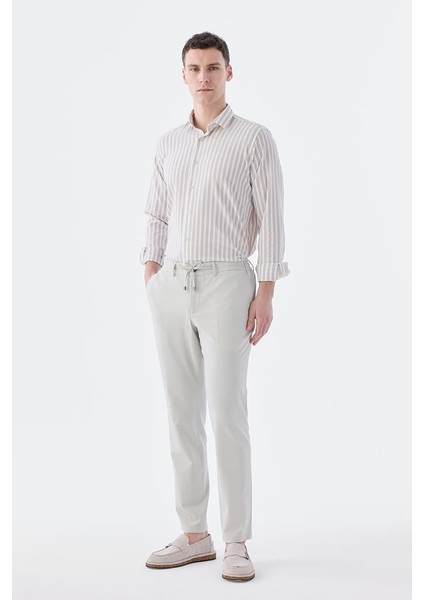 Kahve Comfort Fit Desenli Esnek Kumaş Pamuklu Spor Gömlek fiyatları