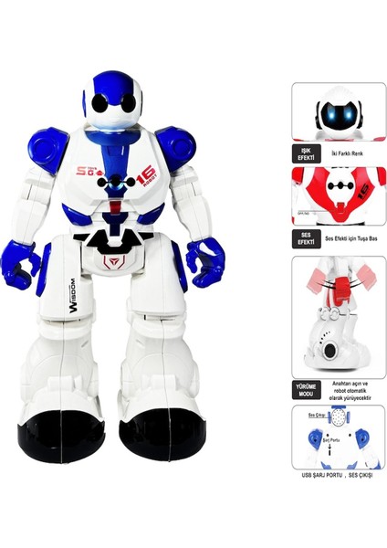 Uzaktan Kumandalı Full Fonksiyon Şarjlı Işıklı, Sesli Dansçı Interaktif Robot