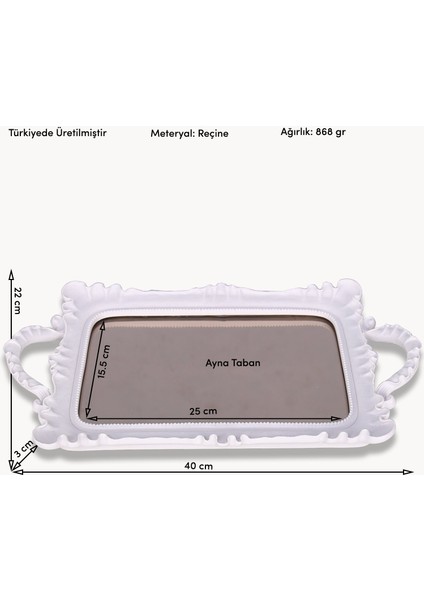 Linas Aynalı Tepsi Beyaz indirimleri