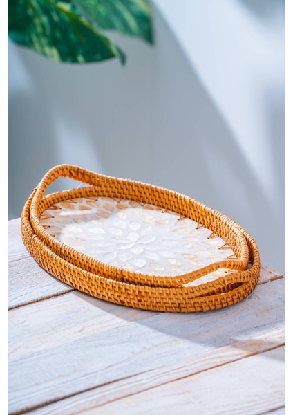 Bambu Oval 2'li Tepsi Seti
