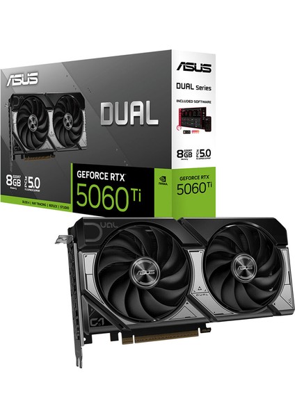 ASUS DUAL-RTX5060TI-8G-NVIDIA-GEFORCE-RTX 5060 TI-8G-8GB GDDR7-128bit--HDMI-3xDP-DLSS4 EKRAN KARTI