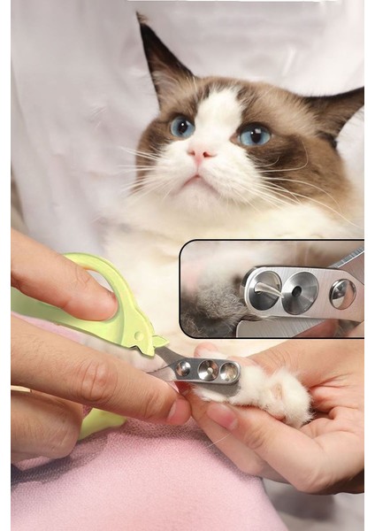 Çelik Uçlu Çift Delikli Yeşil Kedi Tırnak Makası CIN821YS