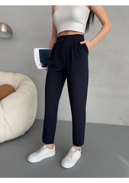 Kadın Yüksek Bel Havuç Kesim Esnek/ Likralı Kumaş pantolon fiyatları