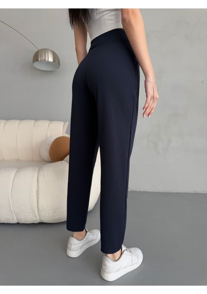 Kadın Yüksek Bel Havuç Kesim Esnek/ Likralı Kumaş pantolon fırsatları