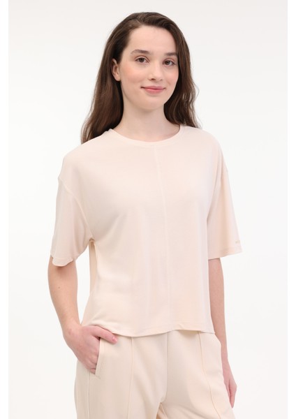 Wl Brenda 11CK612 5fx Bej Kadın Kısa Kol T-Shirt