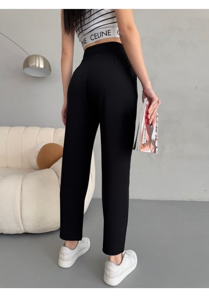 Kadın Yüksek Bel Havuç Kesim Esnek/ Likralı Kumaş pantolon fırsatları