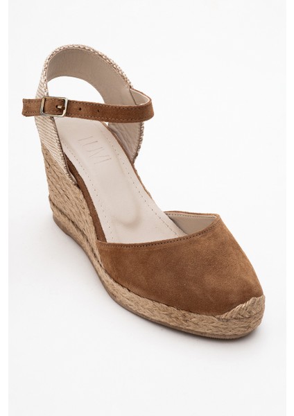 Sinta Taba Süet Deri Kadın Dolgu Topuklu Sandalet indirimleri