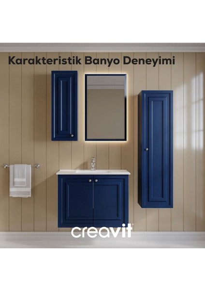Kayra Mat Safir Blue Kapaklı Lavabo Dolabı 80CM fırsatları
