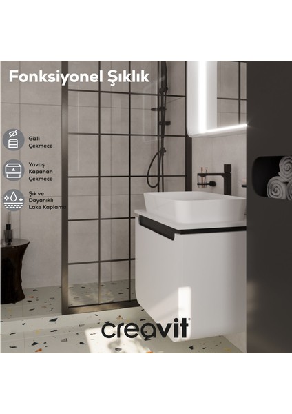 Pion Plus Lavabo Dolabı 70 cm Mat Beyaz - Antrasit modelleri