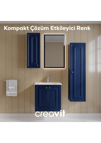 Kayra Mat Safir Blue Kapaklı Lavabo Dolabı 60 cm fırsatları