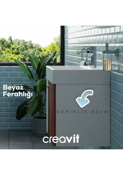 Font Lavabo Dolabı 50 cm Beyaz-Bakır modelleri