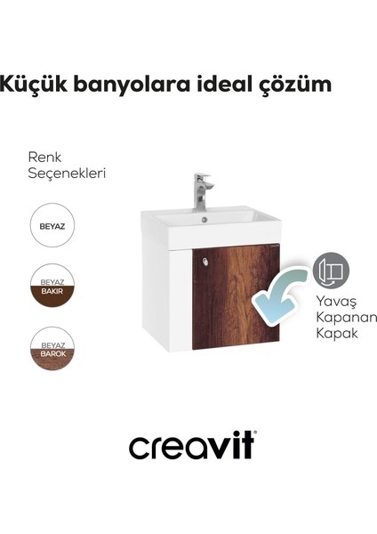 Font Lavabo Dolabı 50 cm Beyaz-Bakır fırsatları