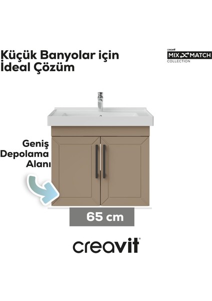D20 65 cm Kapaklı Lavabo Dolabı Dafne Lake fiyatları
