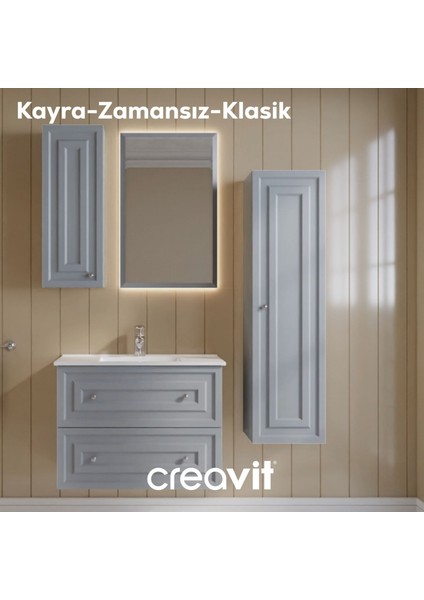 Kayra Lavabo Dolabı Çekmeceli 80CM Mat Gri fiyatları