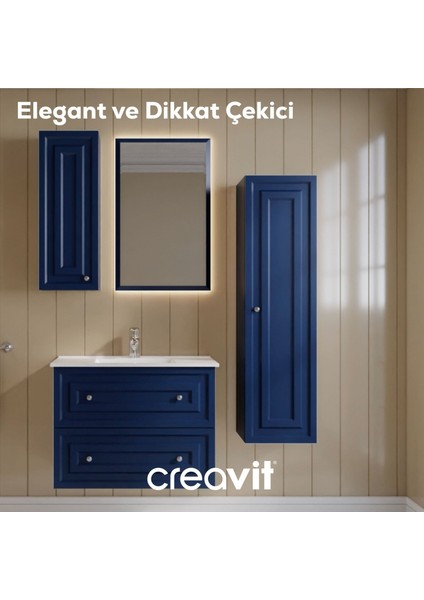 Kayra Mat Safir Blue Çekmeceli Lavabo Dolabı 80 cm fırsatları