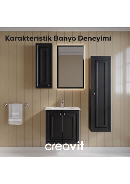 Kayra Lavabo Dolabı Kapaklı 60CM Mat Antrasit