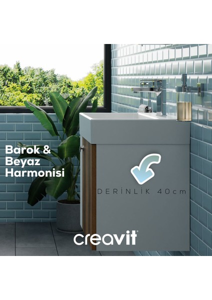 Font Lavabo Dolabı 50 cm Beyaz-Barok fırsatları