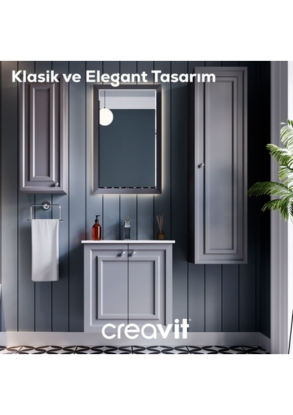 Kayra Lavabo Dolabı Kapaklı 60CM Mat Gri fiyatları