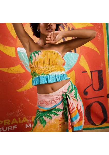 Atlas Summer Cocktail Kadın Beyaz Etek fırsatları