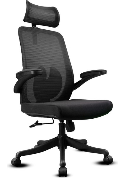 Sakura Siyah Trend Konforlu Fileli Terletmeyen Döner Ergonomik Ofis Çalışma Koltuğu