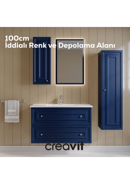 Kayra Lavabo Dolabı Çekmeceli 100CM Matsafireblue fiyatları