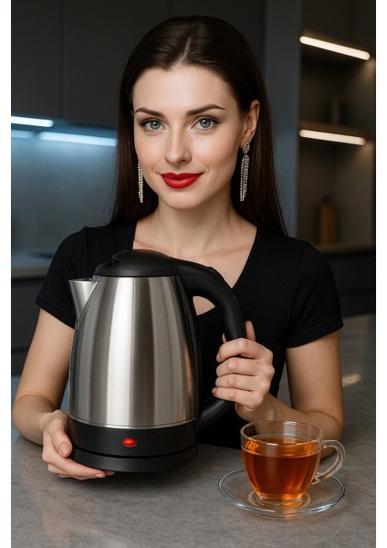 2310 Burgaz Çelik 1800 W 1.8 Lt Kapasiteli Su Isıtıcı Kettle