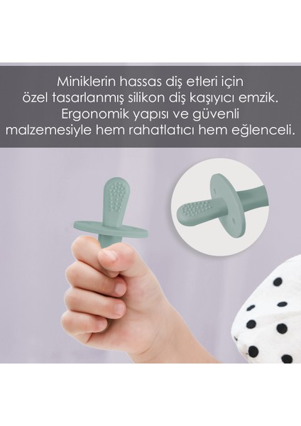 Bebek Silikon Diş Kaşıyıcı Emzik - Bebek Diş Kaşıma Emziği Silikon Dişlik Yeşil fırsatları