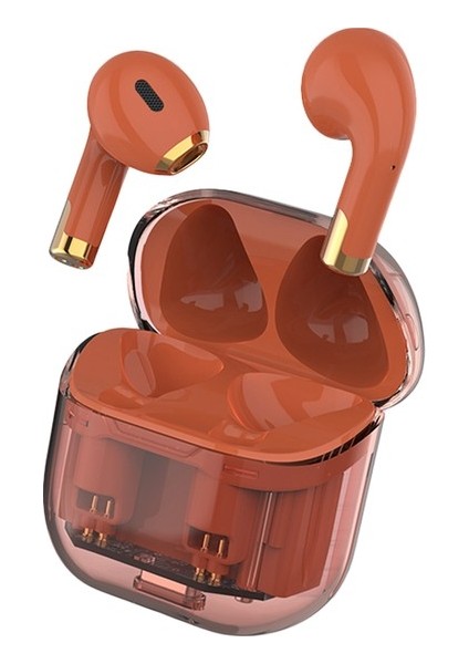 Amorus Apro 11 Bluetooth Kablosuz Kulaklık Stereo Ses Düşük Gecikmeli Spor Kulaklığı, 300MAH Pil Şarj Kutusu ile - Turuncu (Yurt Dışından)