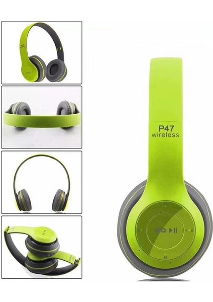 P47 Bluetooth Kablosuz Kulaklık - Yeşil (Yurt Dışından)