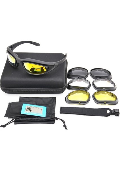Polarize UV400 Taktik Gözlük C5 Çekim Gözlük 4 Lens (Yurt Dışından)