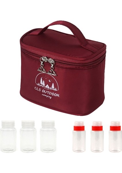 Baharat, Sıvı Sos Şişesi Kamp Barbekü Pikniği Için Çanta - Kırmızı (Yurt Dışından)