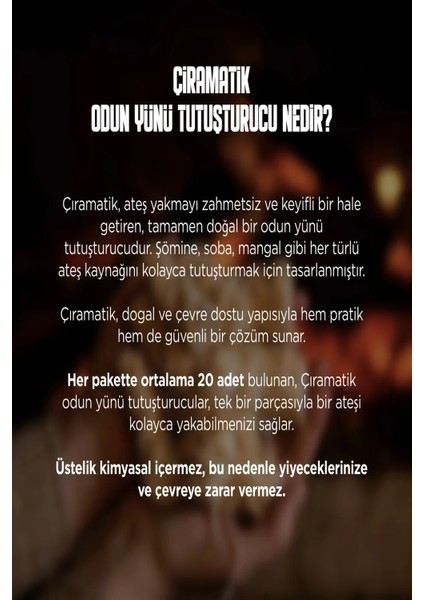 20'li Doğal Odun Yünü Mangal ve Şömine Tutuşturucusu